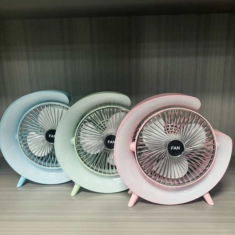 7 Renkli Led Masaüstü Vantilatör Ev Yurt Ofis Hava Sirkülasyonu Elektrikli Taşınabilir Fan